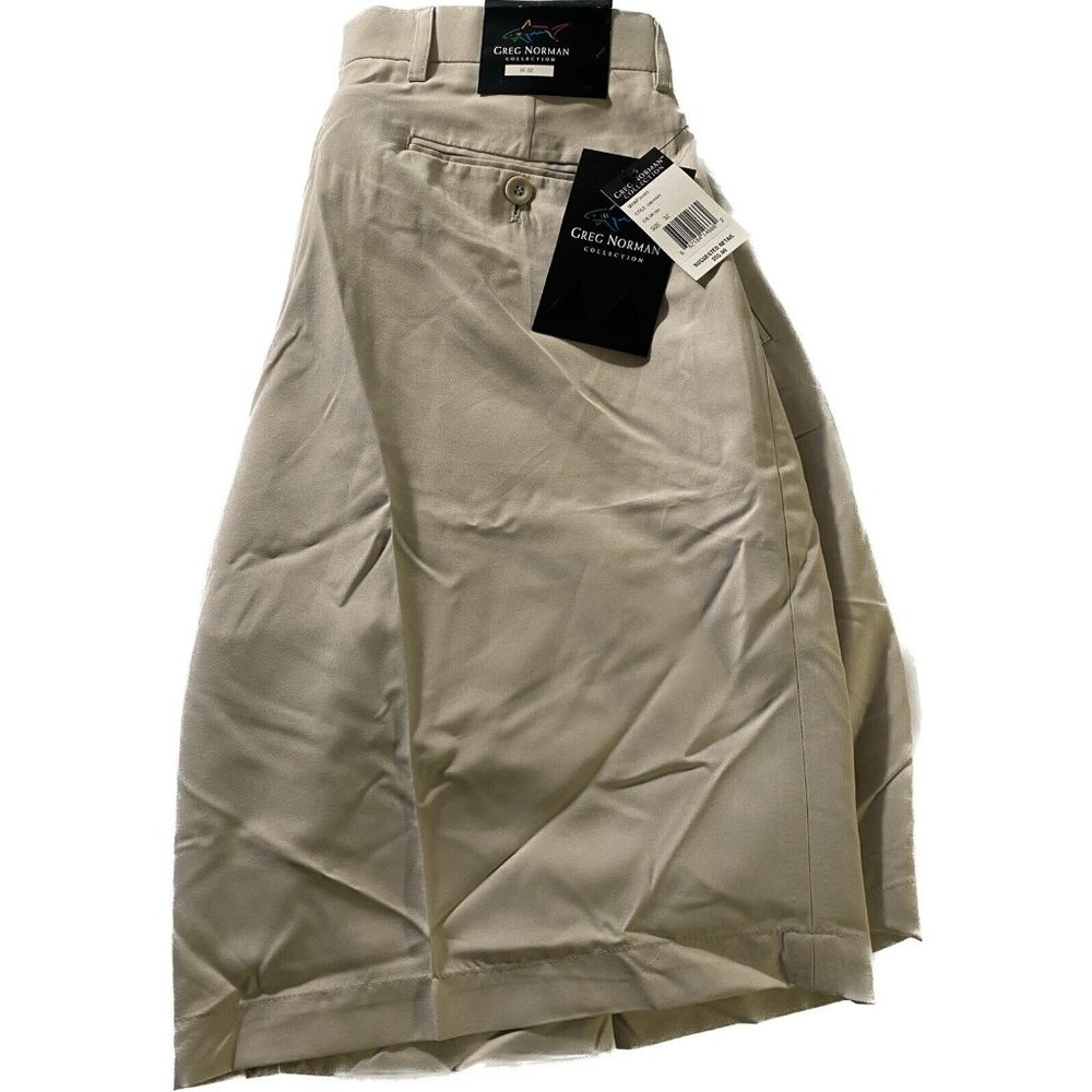 NWT Men's Greg Norman Collection tan Performance Shorts Size 32 W